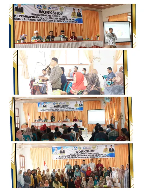 Workshop Peningkatan Kompetensi Kepemimpinan Guru Dalam Menerapkan Pembelajaran Mendalam di SMKN 1 Barumun.